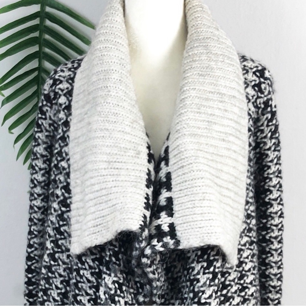 LOFT WOOL ALPACA BLEND HOUNDSTOOTH CARDIGAN SWEATER MEDIUM - Picture 4 of 9